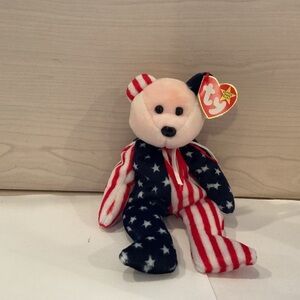 Pink face spangle rare beanie babie 1990s with errors